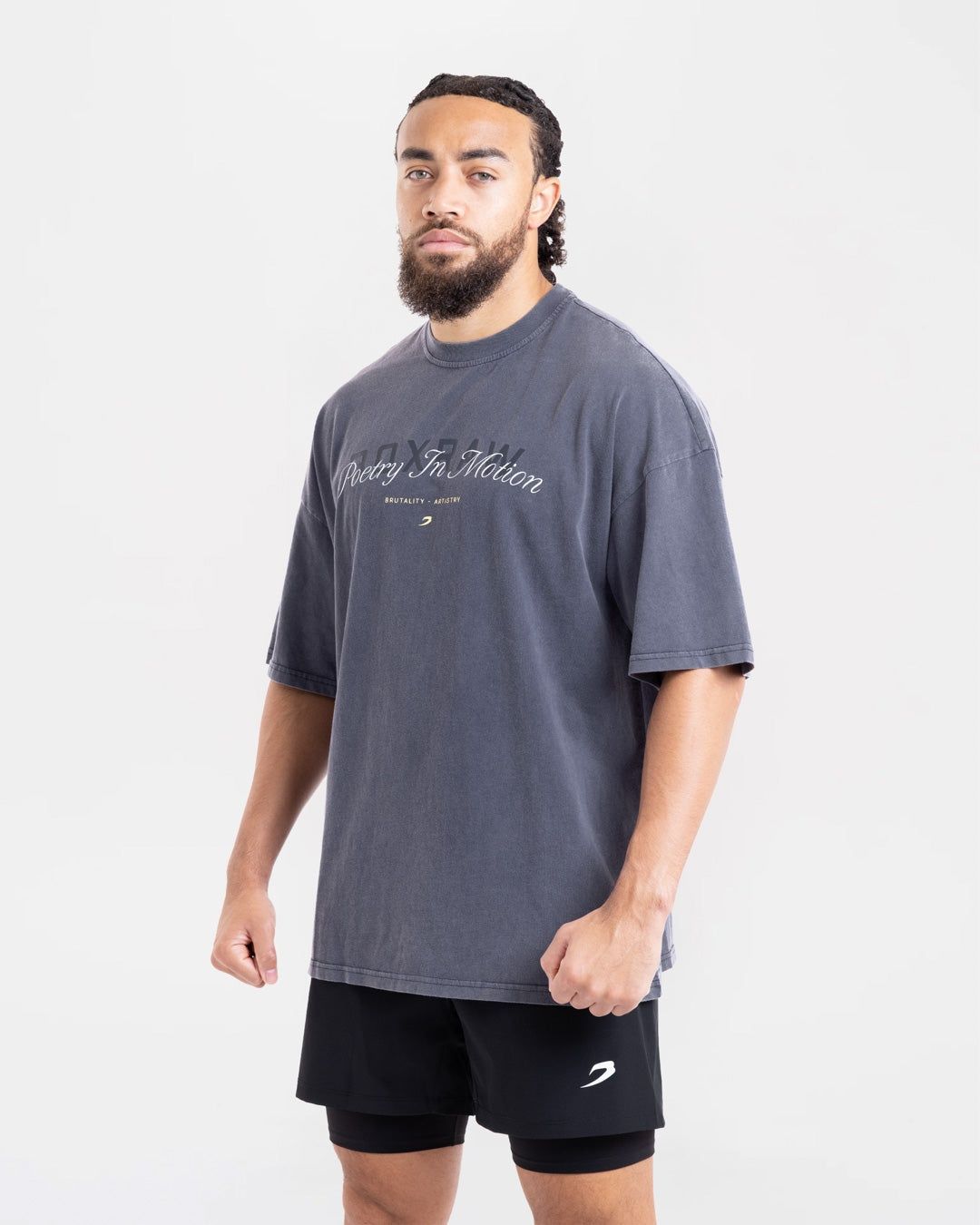 Футболка Poetry In Motion Oversized Темно-синя, XS