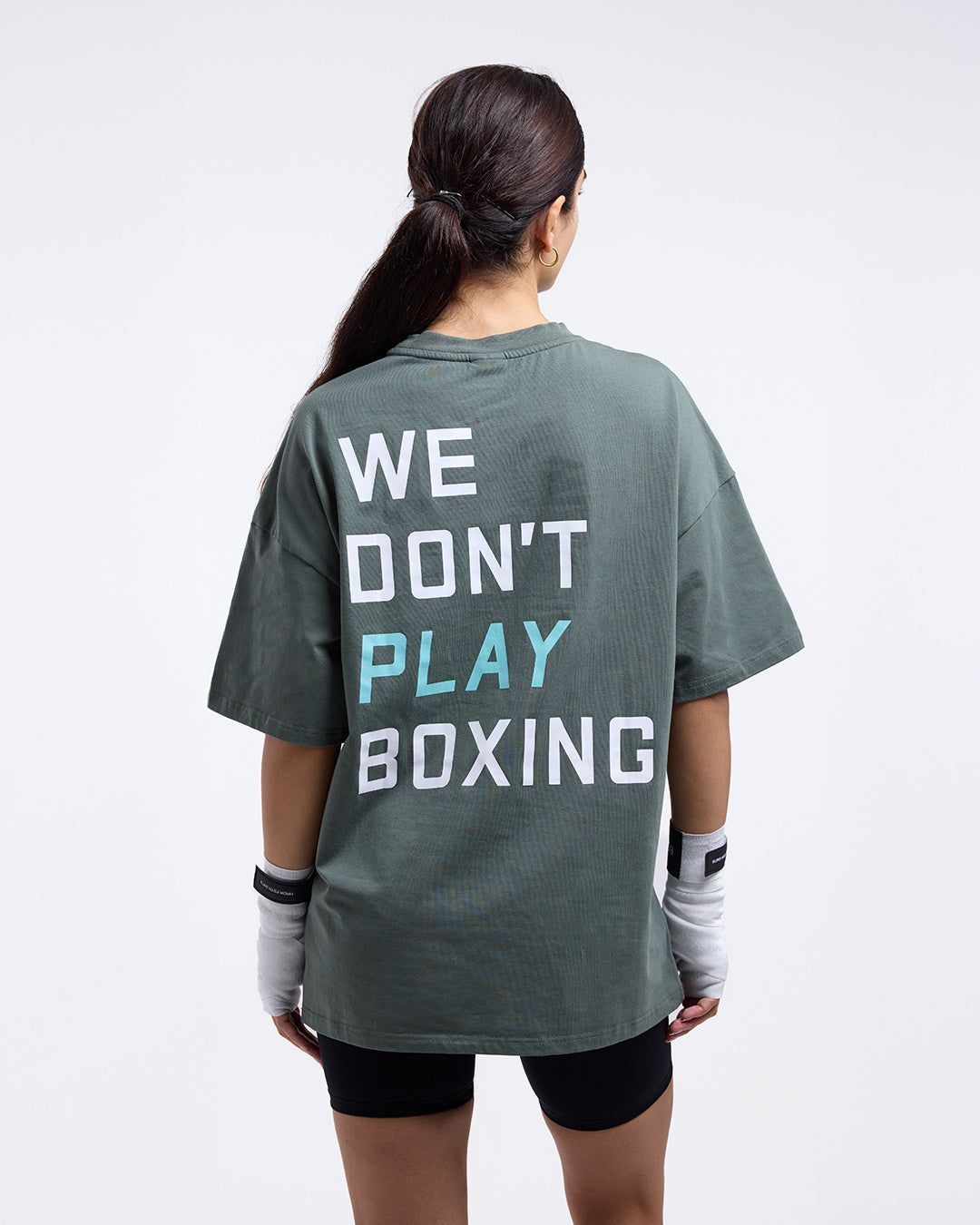 Футболка We Don't Play Boxing Oversized Зелена, S