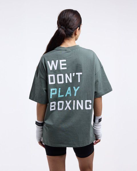Футболка We Don't Play Boxing Oversized Зелена, M