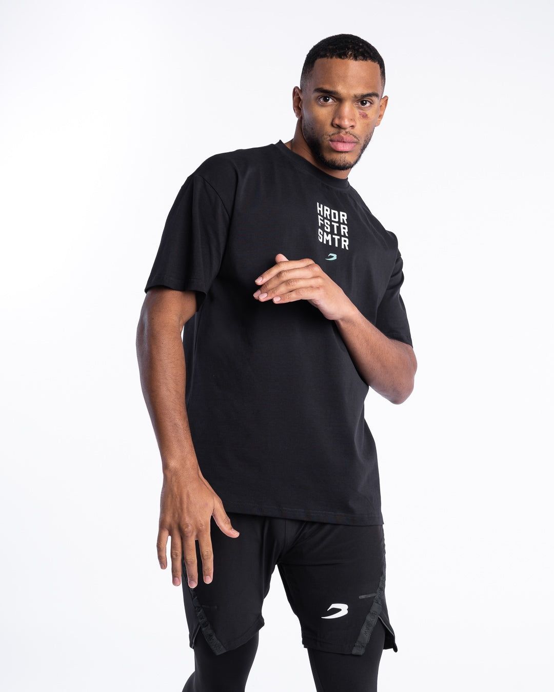 Футболка HRDR FSTR SMTR Oversized Чорна, S