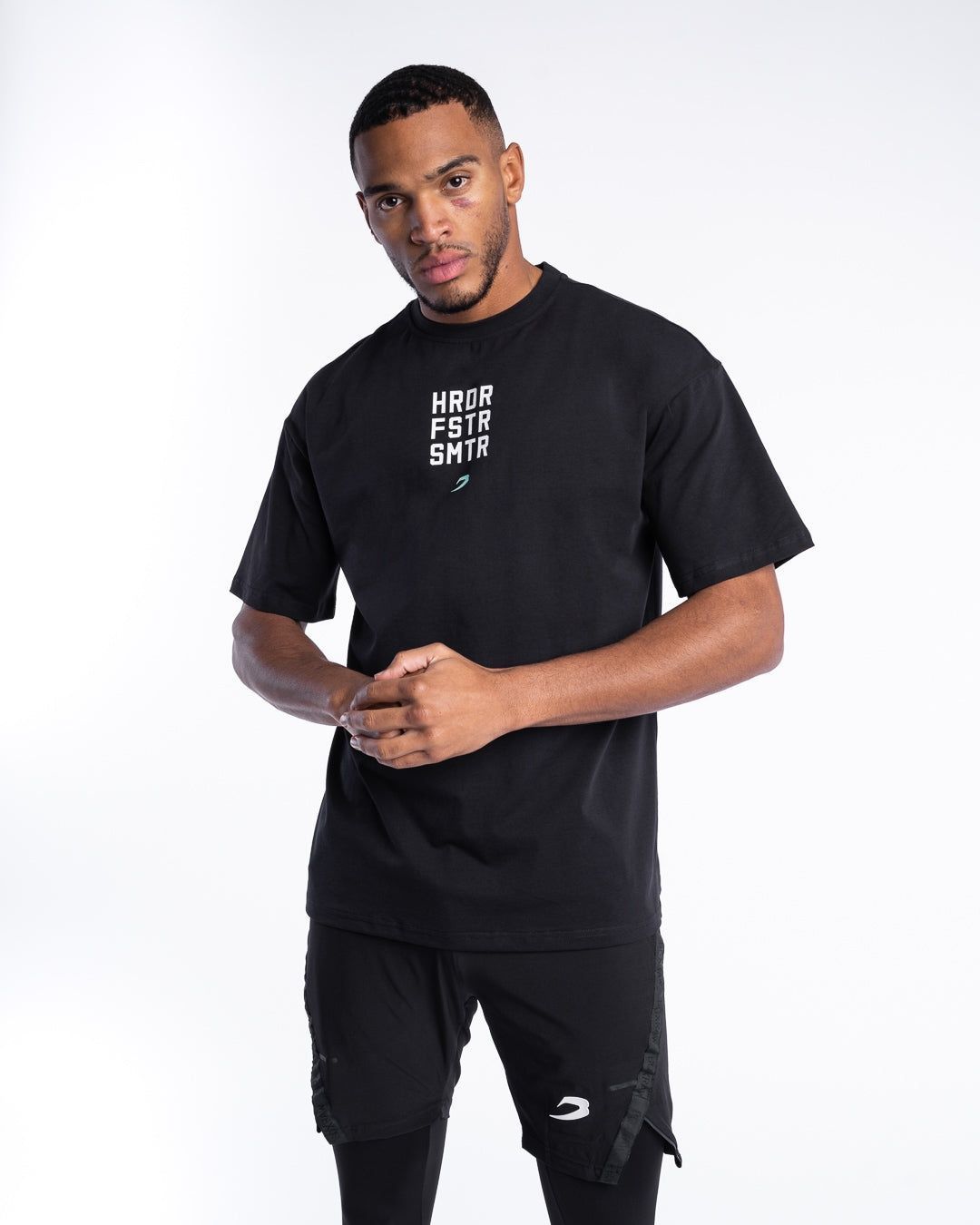 Футболка HRDR FSTR SMTR Oversized Чорна, S