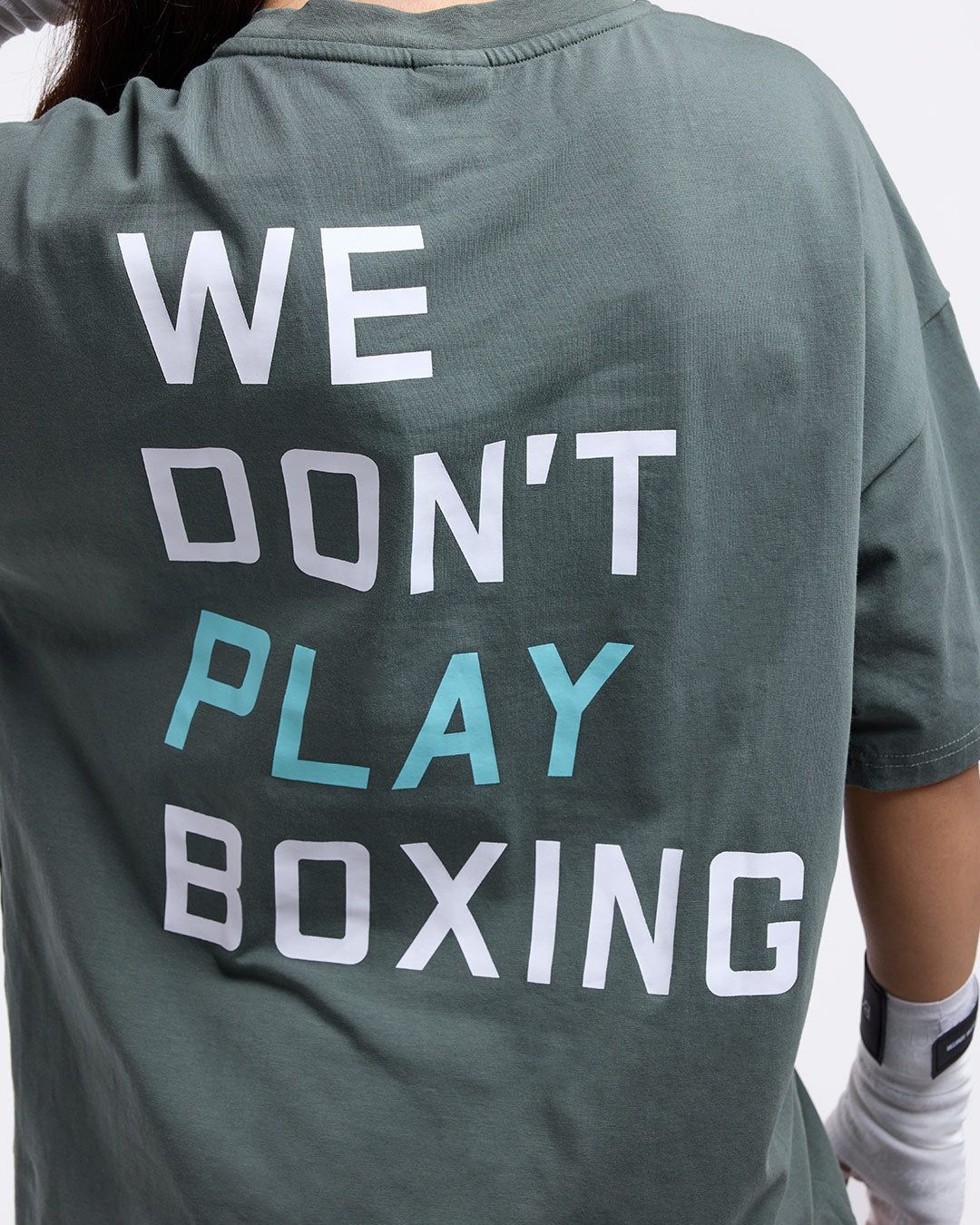 Футболка We Don't Play Boxing Oversized Зелена, XL