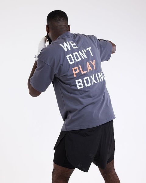 Футболка We Don't Play Boxing Oversized Темно-сіра, XS