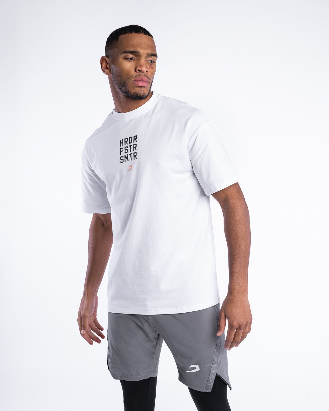 Футболка HRDR FSTR SMTR Oversized Біла, S