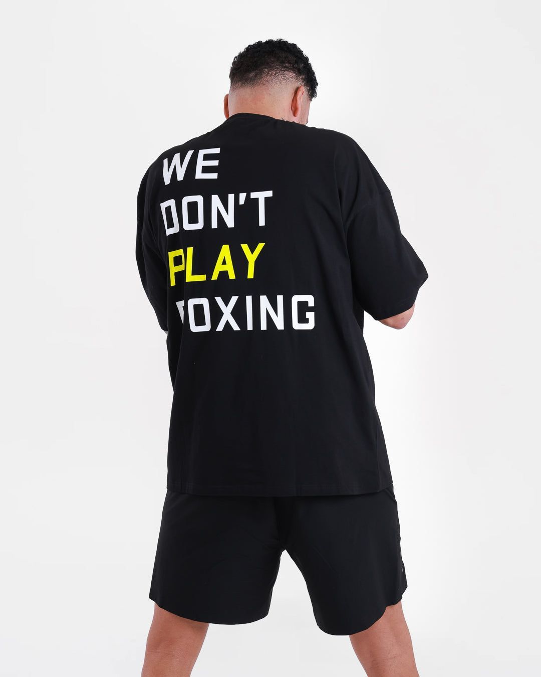 Футболка We Don't Play Boxing Чорний/Жовтий, S