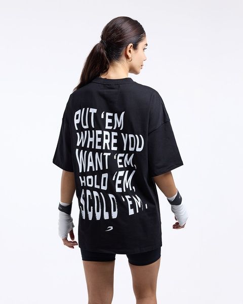 Футболка Hold 'Em Scold 'Em Oversized Чорна, XL