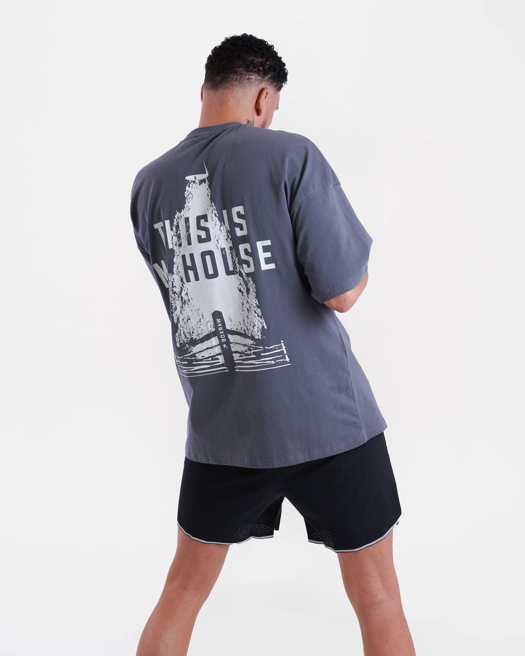 Футболка This Is My House Oversized Темно-сіра, XS