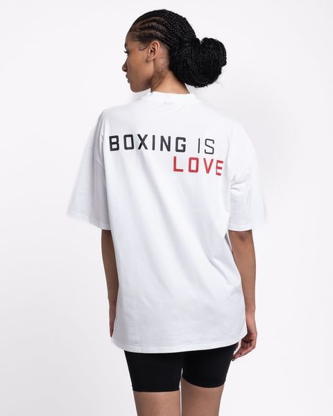Футболка Boxing is Love Oversized Біла, L
