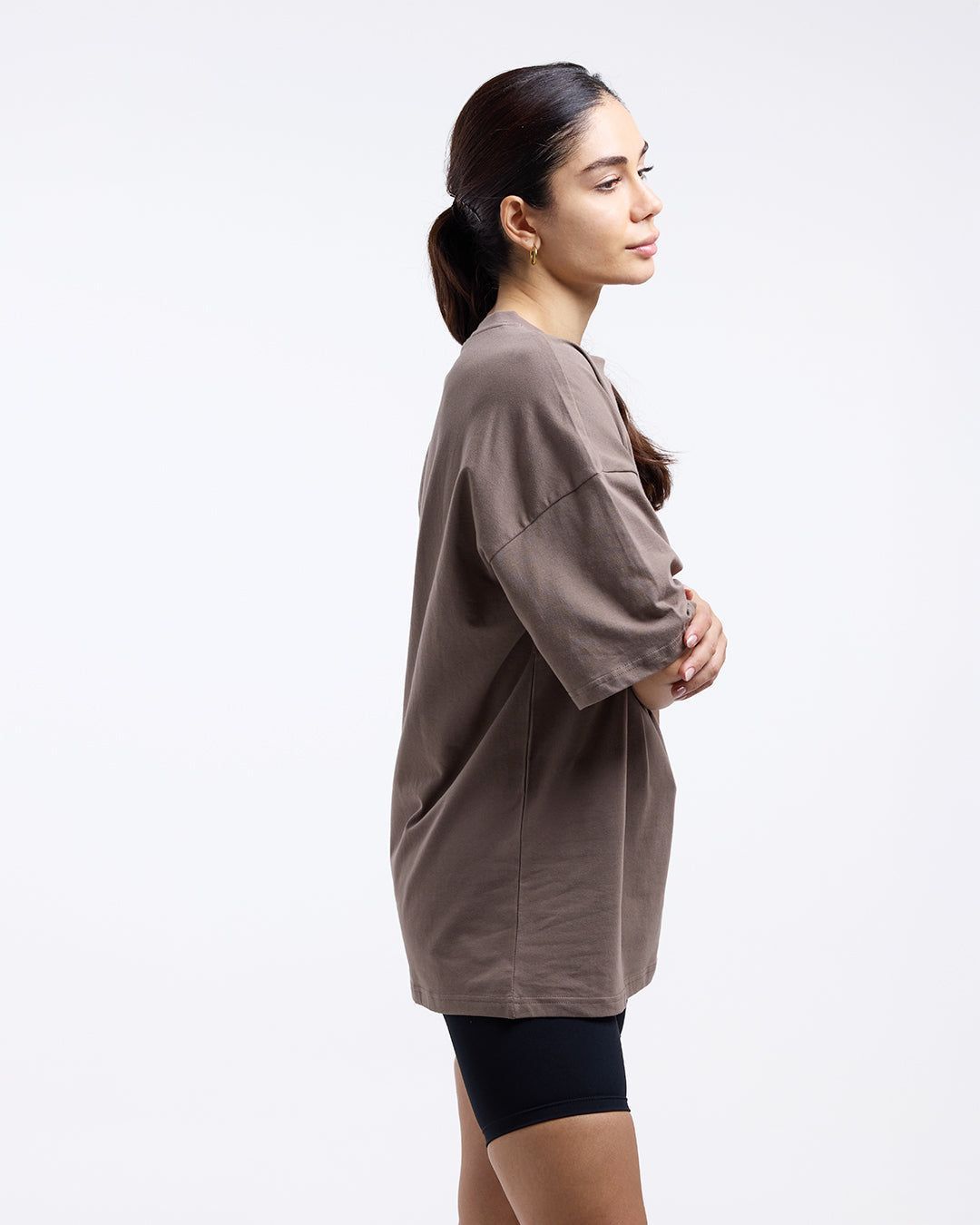 Футболка Lineal Oversized Коричнева, XS