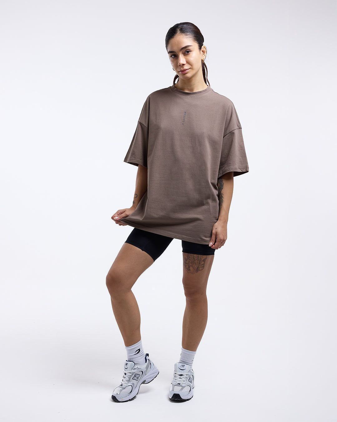 Футболка Lineal Oversized Коричнева, XS