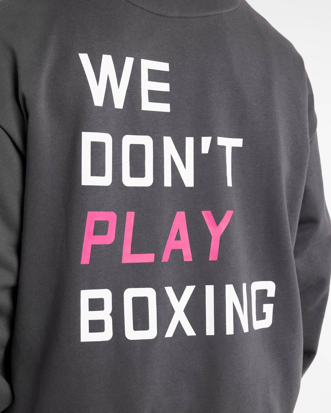 Худі We Don't Play Boxing Сірий/Рожевий, L