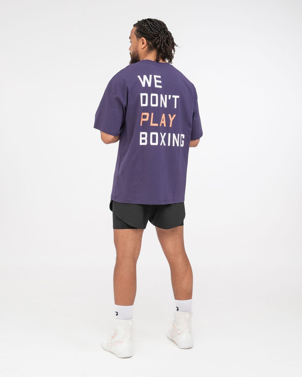 Футболка We Don't Play Boxing Oversized Фіолетова, XS