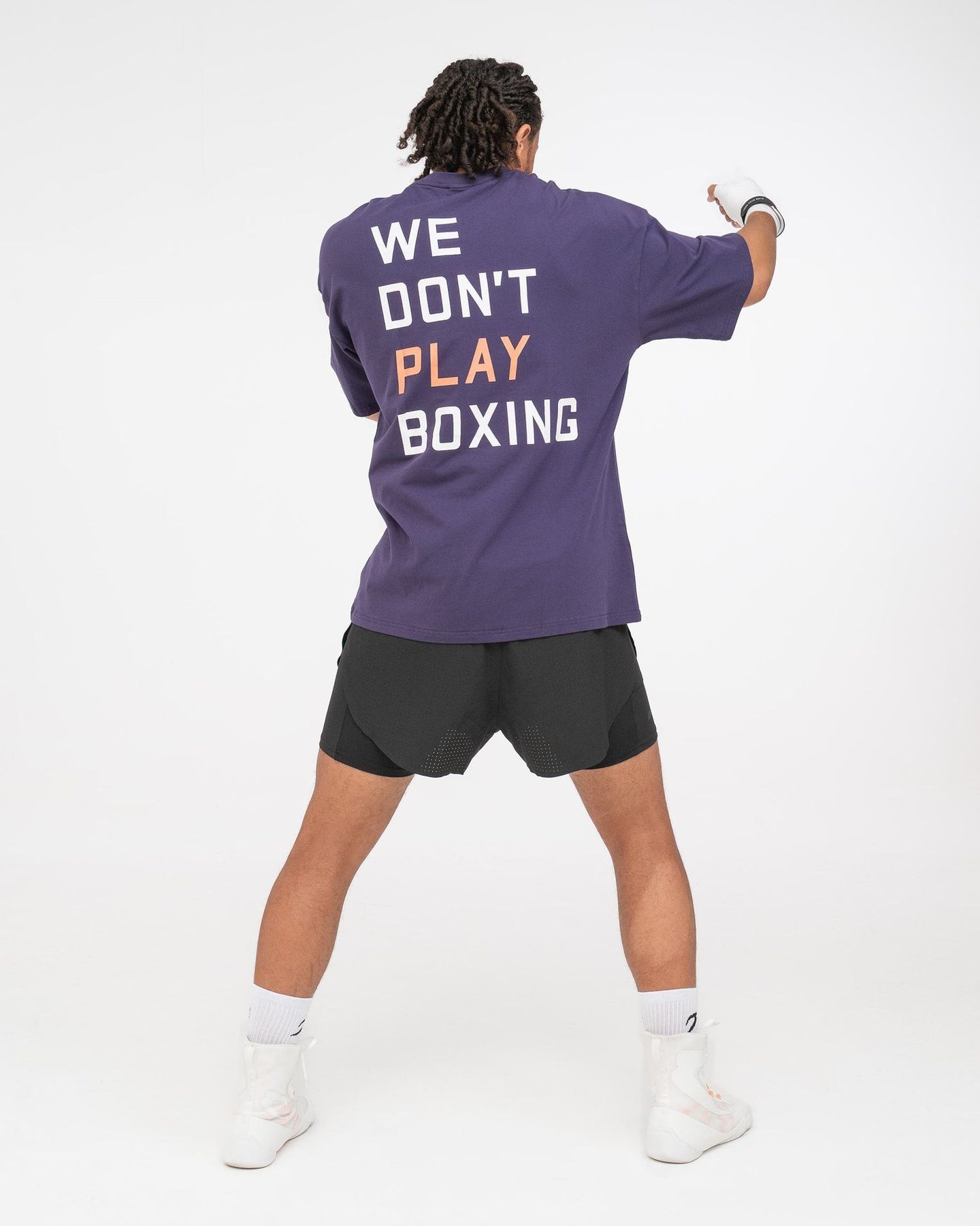 Футболка We Don't Play Boxing Oversized Фіолетова, XS