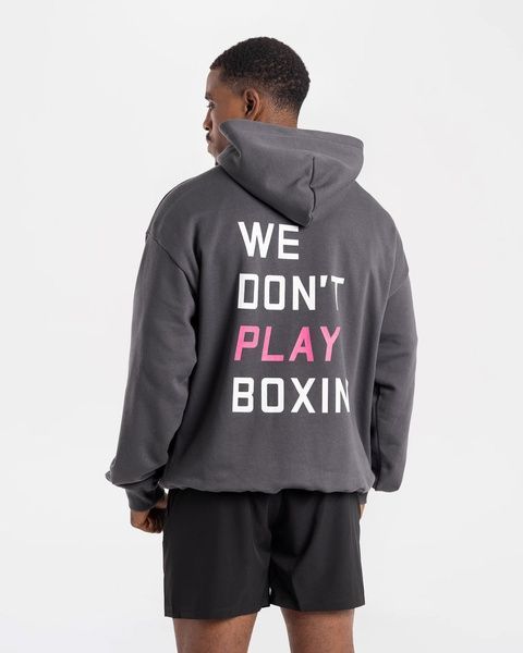 Худі We Don't Play Boxing Сірий/Рожевий, L