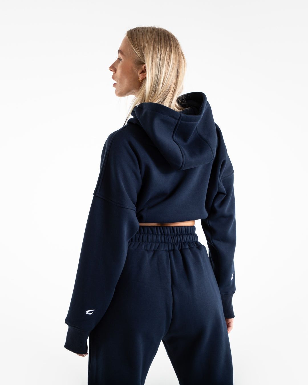 Худі Johnson Cropped Темно-синє, XS