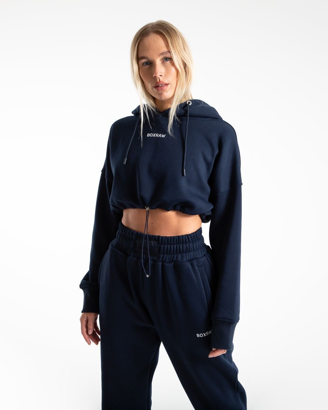 Худі Johnson Cropped Темно-синє, XS