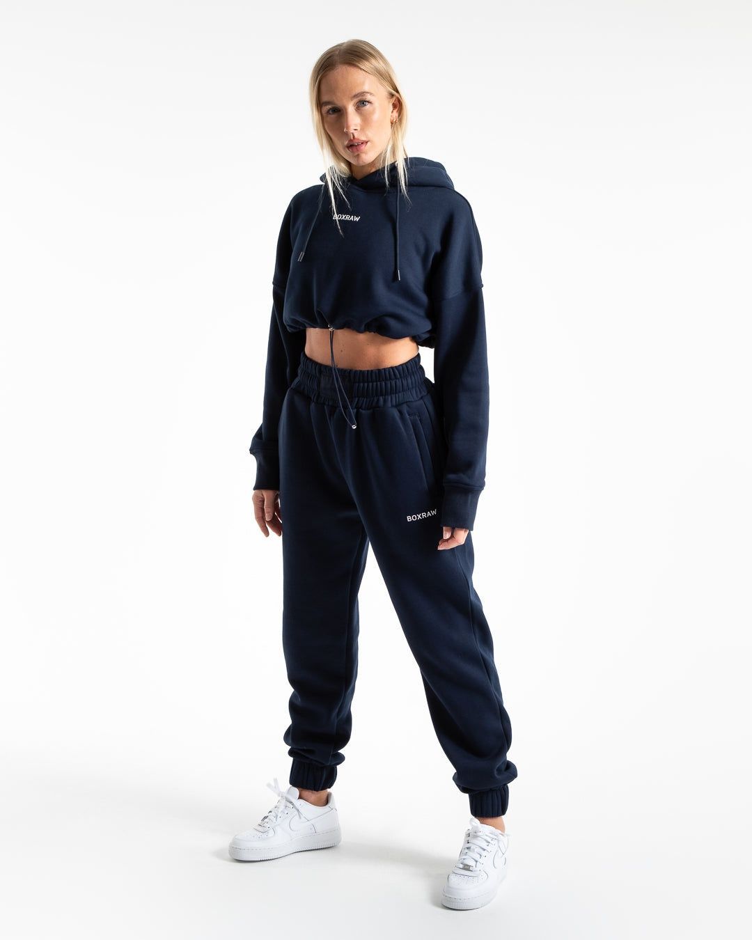 Худі Johnson Cropped Темно-синє, XS