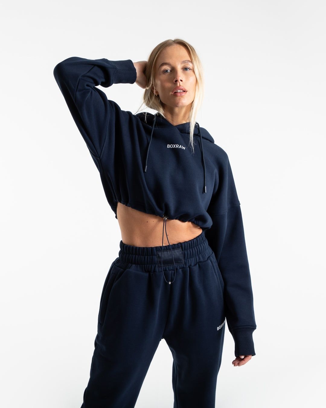 Худі Johnson Cropped Темно-синє, XS