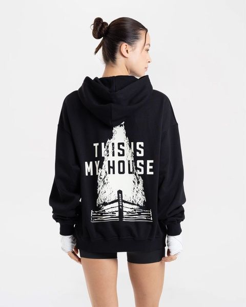 Худі This Is My House Oversized Чорне, M