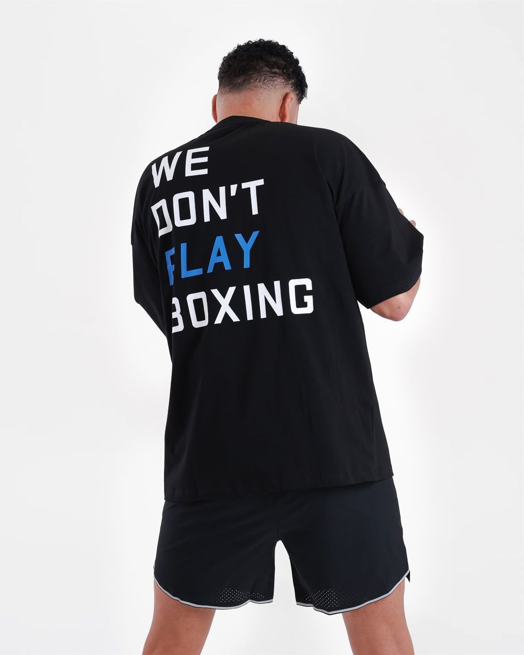 Футболка We Don't Play Boxing Чорний/Блакитний, XS