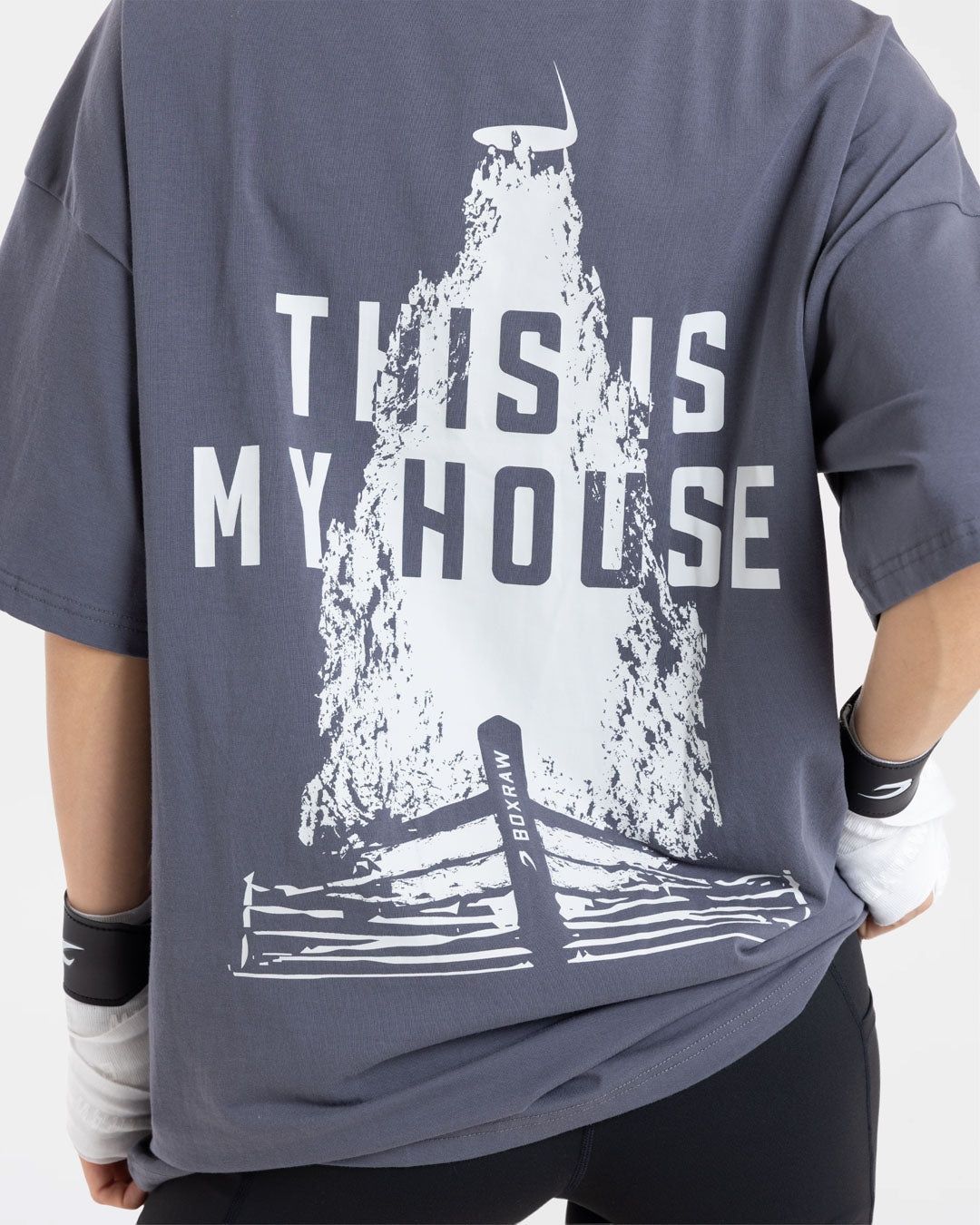 Футболка This Is My House Oversized Темно-сіра, XS